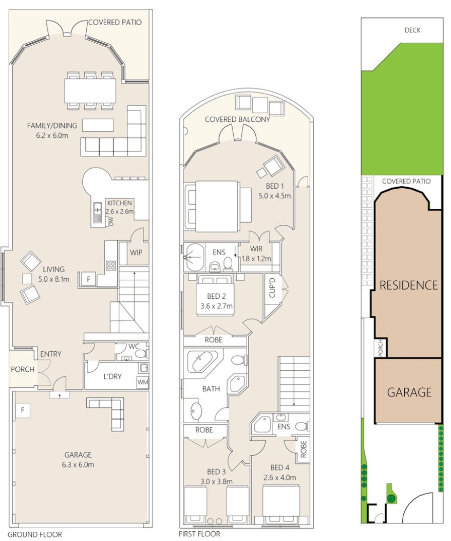 Waveshine Blue Bay floor plan - ground floor and first floor layout